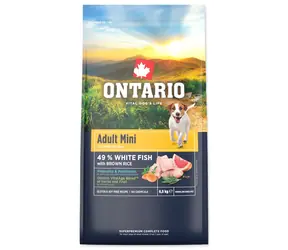 Ontario Adult Mini Fish & Brown Rice 6.5kg / Granule pro dospělé psy 
