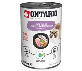 Ontario Konzerva kuře a krůta paté 400g