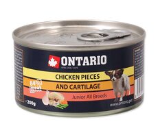 Ontario Konzerva Junior kuřecí kousky a chrupavky 200g