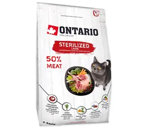 Ontario Cat Sterilised Lamb 400g / Granule pro dospělé kočky 