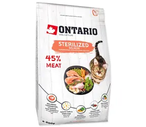 Ontario Cat Sterilised Salmon 400g / Granule pro dospělé kočky 