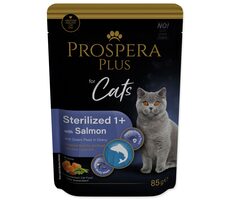 Prospera Plus Cat Sterilised 1+ Kapsička losos a hrášek 85g 