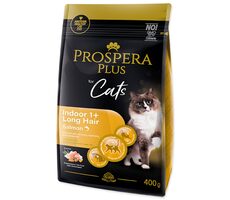 Prospera Plus Indoor 1+ Salmon Long Hair 400g / Granule pro dospělé kočky