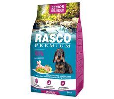 Rasco Premium Senior Mini & Medium kuře s rýží 3kg / Granule pro starší psy 