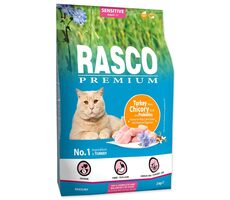 Rasco Premium Sensitive krůta s kořenem čekanky a probiotiky 2kg / Granule pro dospělé kočky 