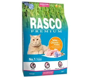 Rasco Premium Sensitive krůta s kořenem čekanky a probiotiky 2kg / Granule pro dospělé kočky 