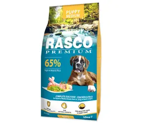 Rasco Premium Puppy Medium kuře s rýží 15kg / Granule pro štěňata 