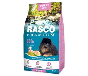 Rasco Premium Puppy Mini kuře s rýží 3kg / Granule pro štěňata 