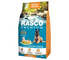 Rasco Premium Adult Medium kuře s rýží 3kg / Granule pro dospělé psy 