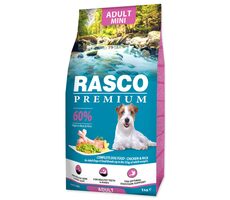 Rasco Premium Adult Mini kuře s rýží 1kg / Granule pro dospělé psy 