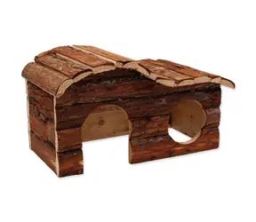 Small Animals Domek Kaskada dřevěný s kůrou 31cm