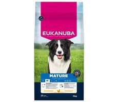 Eukanuba Mature Medium rich in fresh chicken 15kg / granule pro psy / pro střední plemena 