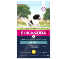 Eukanuba Adult Medium 3kg / granule pro psy / pro střední plemena 