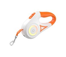 Rojeco Automatické vodítko pro psy LED 5 m (bílé a oranžové)