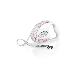 Flexi Glam Composition S pásek 3m Pearl White / Vodítko 