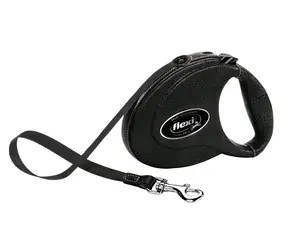 Flexi Leather M pásek 5m černá kůže / Vodítko 