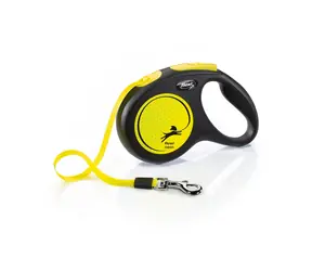 Flexi Neon M pásek 5m černo-žluté / Vodítko 