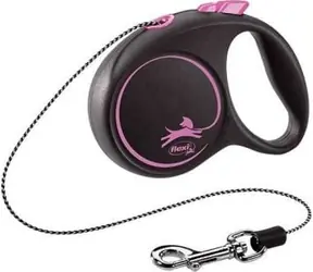 Flexi Black Design XS lanko 3m černo-růžové / Vodítko 