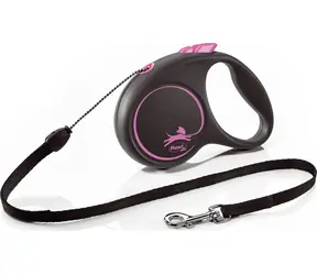 Flexi Black Design S lanko 5m černo-růžové / Vodítko 