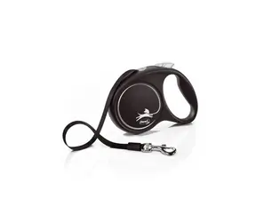 Flexi Black Design M pásek 5m černo-stříbrné / Vodítko 