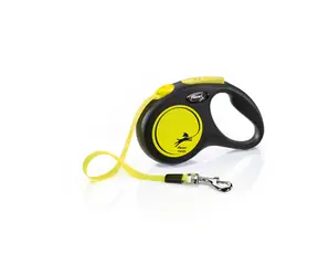 Flexi Neon S pásek 5m černo-žluté / Vodítko 