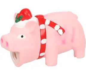 Flamingo Ishaan Vánoční hračka pro psy růžové prasátko 14cm