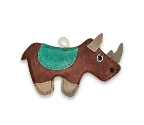 PafDog Nosorožec Rudy z kůže a juty hnědý 19cm