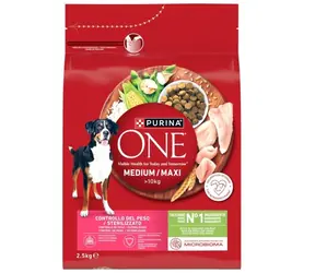 Purina One Med/Max Adult Krůta & Rýže 2.5 kg / Krmivo pro psy