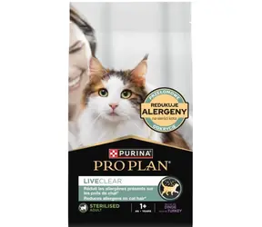 Purina Pro Plan Liveclear Sterilised Adult Krůtí 2.8 kg / Granule pro kočky / pro kastrované