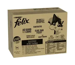 Purina Felix Fantastic Mix 120x85 g / Kapsičky pro kočky / 4 příchutě