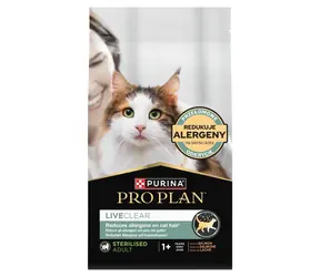 Purina Pro Plan Liveclear Sterilised Adult Lososová 1.4 kg / Granule pro kočky / pro kastrované