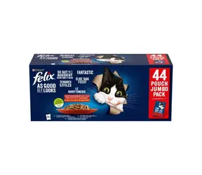 Purina Felix Fantastic Mix v želé Hovězí 44x85 g / Kapsičky pro kočky