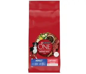 Purina One Med/Max Junior Hovězí & Rýže 12 kg / Krmivo pro psy