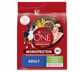 Purina One Med/Max Adult Monoprotein Krůta 2.5 kg / Krmivo pro psy