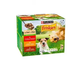 Purina Friskies Adult 24x85 g  / kapsičky pro psy / 3 druhy knedlíčků