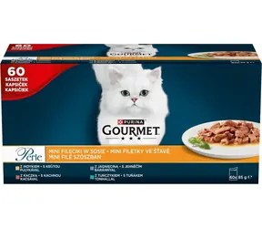 Purina Gourmet Perle Mini Fillets v omáčce 60x85 g / kapsičky pro kočky / 4 příchutě