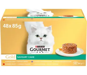Purina GOURMET GOLD Savoury Cake Mix 48x85 g / Konzervy pro kočky / 4 příchutě