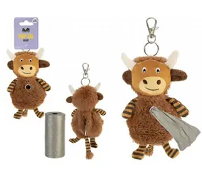 Pet Pro Highland Cow 3D Plush Poop Bag Holder with 20 Bags / Držák na sáčky 