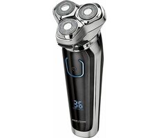 ProfiCare PC-HR 3023 stříbrná / Hlavicový holicí strojek / IPX5 / trojitý holicí systém / zastřihovač / LED displej