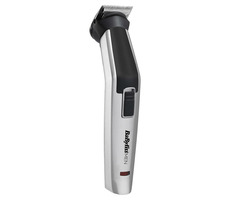 BaByliss MT726E stříbrná / Bezdrátový multifunkční zastřihovač / 1 - 7mm / 3 hlavice / 60 minut provoz / vodotěsný
