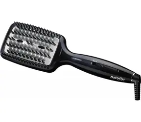BaByliss HSB101E černá / parní žehlicí kartáč na vlasy / keramická deska 60 cm2 / 180-200°C / 3 teploty / ionizátor  