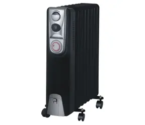 Guzzanti GZ 409BT černá / olejový radiátor / 9 žeber / 2000 W / 3 topné stupně / 4 kolečka / 24h časovač