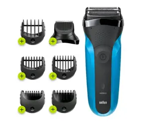 Braun Series 3 310BT / planžetový holicí strojek / 30 min provoz / 6x nástavec / modro-černá