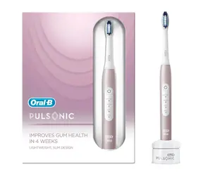 Oral-B Pulsonic Slim Luxe 4100 růžová / sonický zubní kartáček / 2x hlavice / 62000 stěrů / 3 programy / časovač