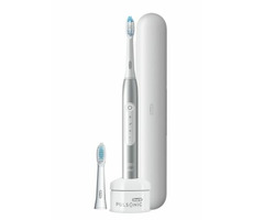 Oral-B Pulsonic Slim Luxe 4500 šedá / sonický zubní kartáček / 2x hlavice / 62000 stěrů / 3 programy / časovač / pouzdro