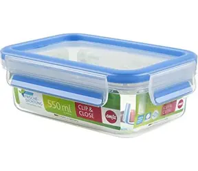 Emsa Clip & Close 0.55 l modrá / Dóza na potraviny / BPA FREE