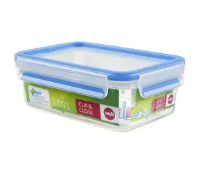 Emsa Clip & Close 1 l modrá / Dóza na potraviny / BPA FREE