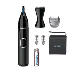 Philips Nose trimmer series 5000 NT5650-16 černá / zastřihovač chloupků / 3 hřebeny / 1x AA / pouzdro