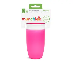 Munchkin - Juniorský netekoucí hrneček 360° 296 ml-růžový / od 6 měsíců