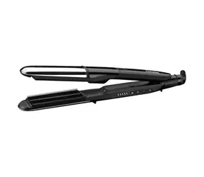 Babyliss ST496E černá / parní žehlička na vlasy / 5 teplot  150-230 °C / 12 ml nádržka / diamantovokeramický povrch